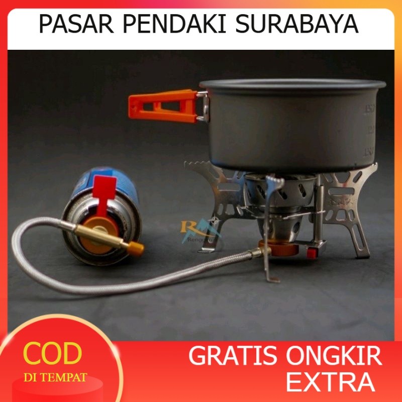 Kompor camping zyzy ultralight butterfly full set + Adaptor kompor