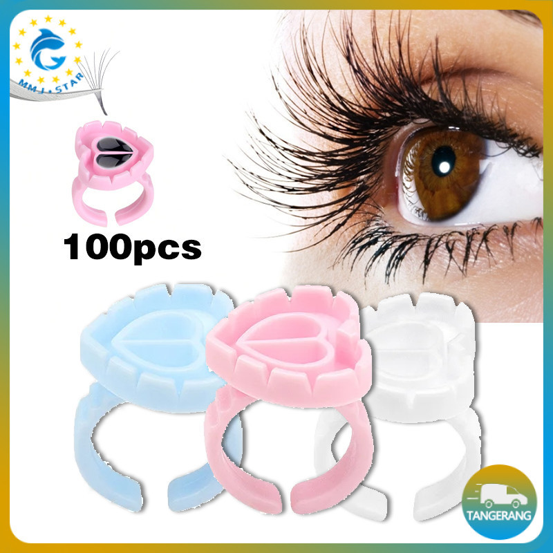 100 Pcs Ring Hati Eyelash/Volume Eyelash Ring/Ring Lem Eyelash Cabang Volume