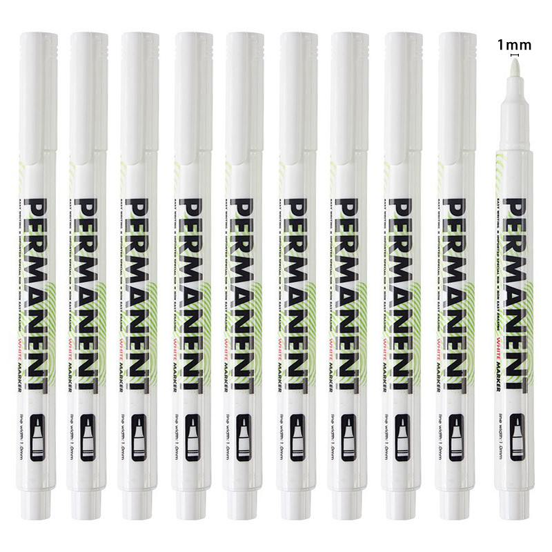 

10/12Pcs White Marker Pen, Graffiti Pens, Waterproof, Permanent Tire Painting, Notebook Tyre Tread, Oily Environmental Pen