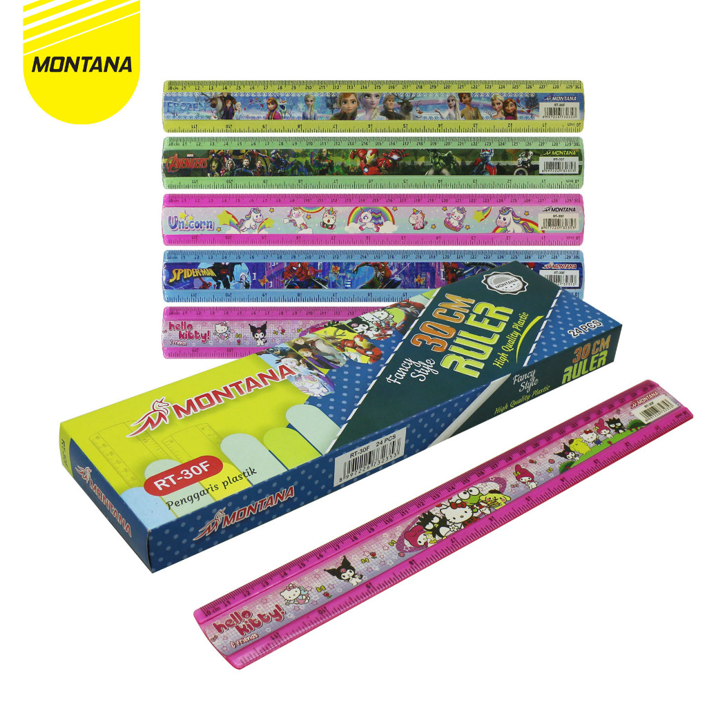 

Montana Acrylic Ruler Fancy / Penggaris Acrylic 30Cm Karakter / RT-30F / Box 24Pcs