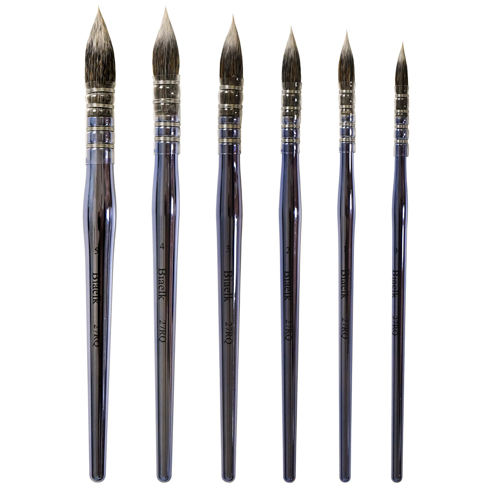 

Biaelk 6PCS/Set 27RQ Squirrel-Imitation Hair Resin Handle Watercolor Art Supplies For Artist Paint Pen Brush