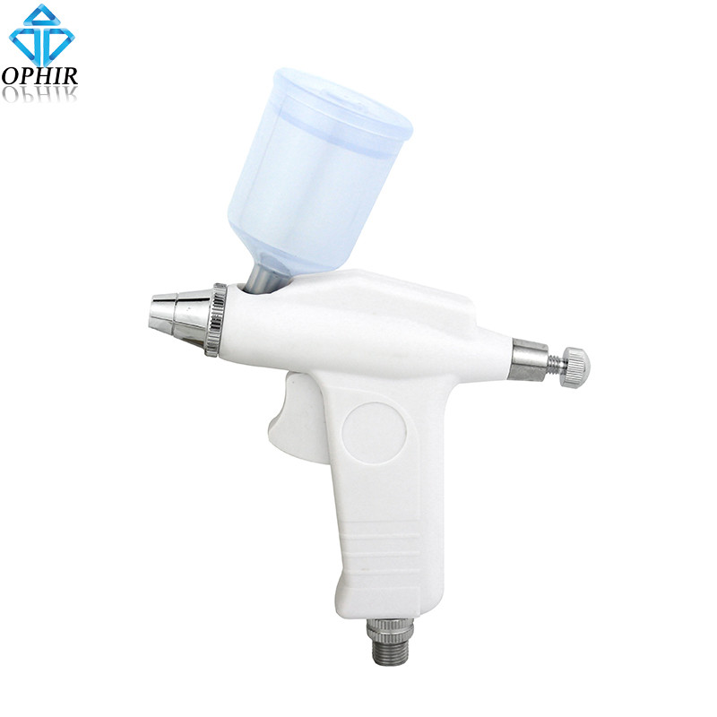

OPHIR 0.3mm Nozzle Airbrush Spray Gun for Beauty Makeup Body Art Tattoo Nail Art Hobby White 3/4 OZ Air Brush Paint Gun _AC124