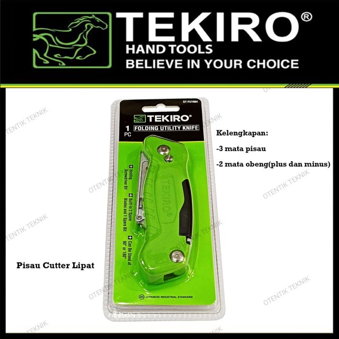 

TEKIRO PISAU SAKU LIPAT - CUTTER LIPAT SERBAGUNA - ALAT POTONG DENGAN OBENG - FOLDING UTILITY KNIFE
