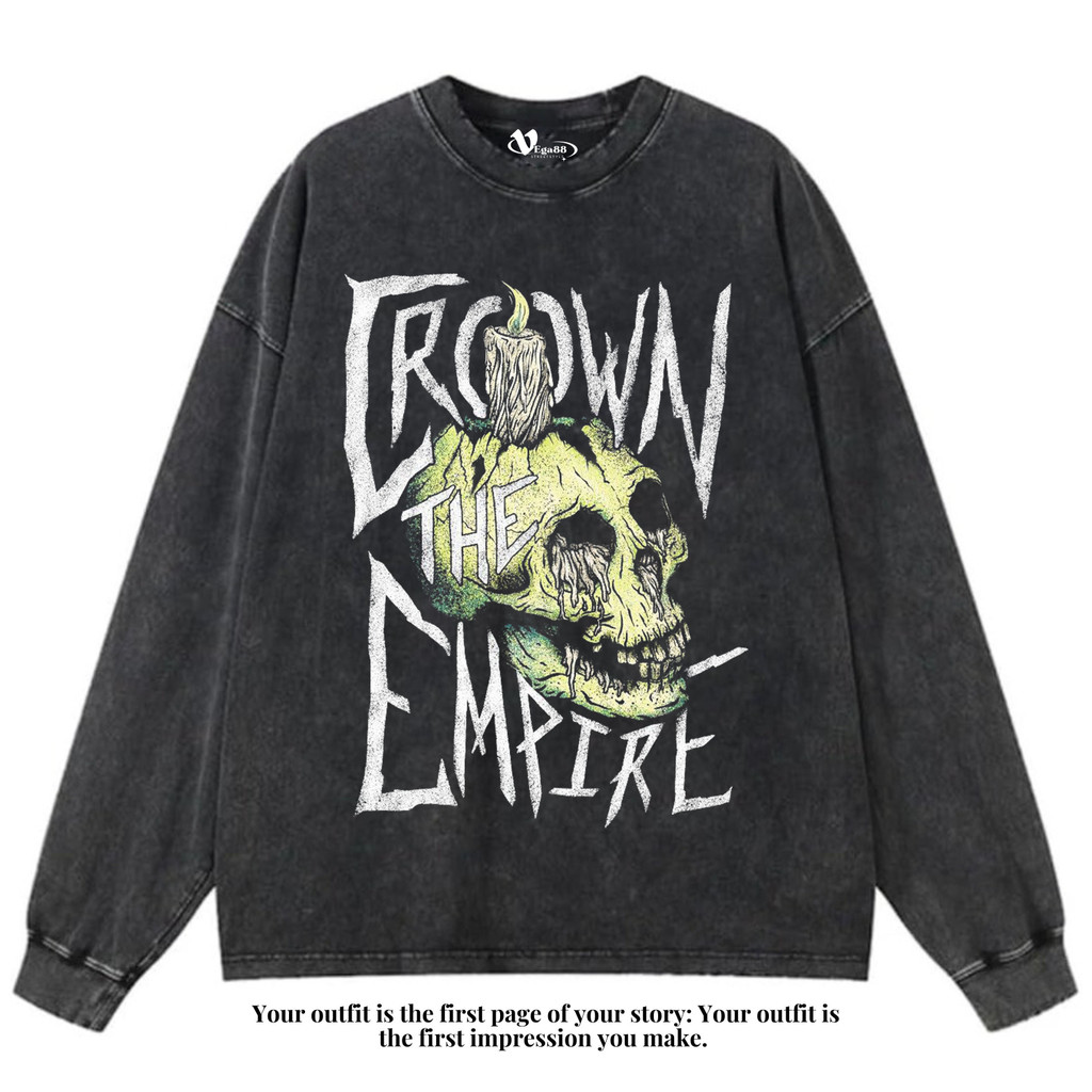 VEGA88 *crown the empire* Kaos oversize longsleeve | t-shirt oversized | kaos washed | washing | vin