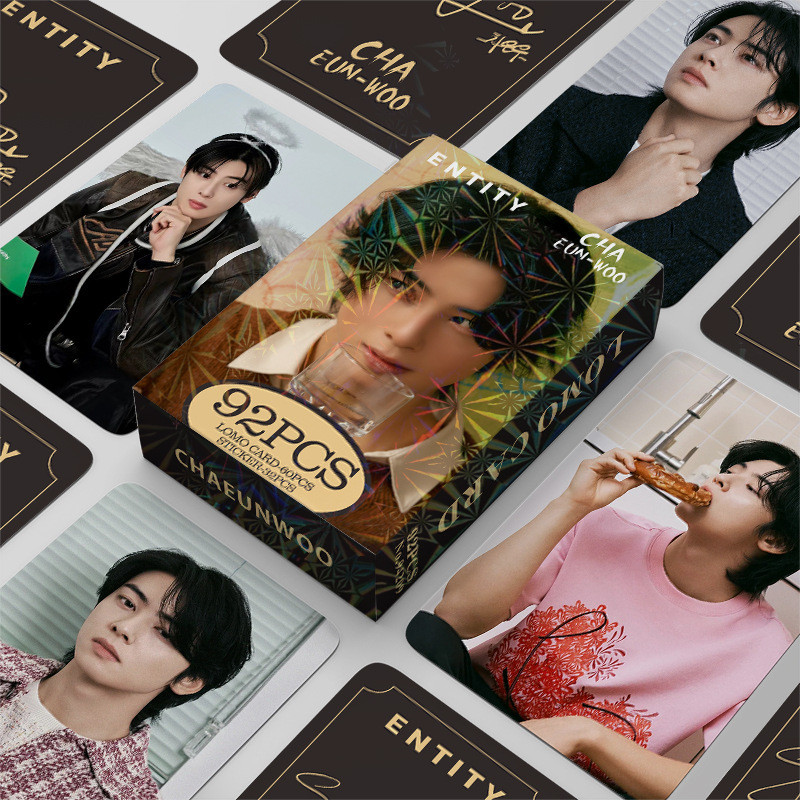 

60+32Pcs/Set ChaEunWoo LOMO Card Double-sided Photo Card South kKrean Star Fan Collection Card Book