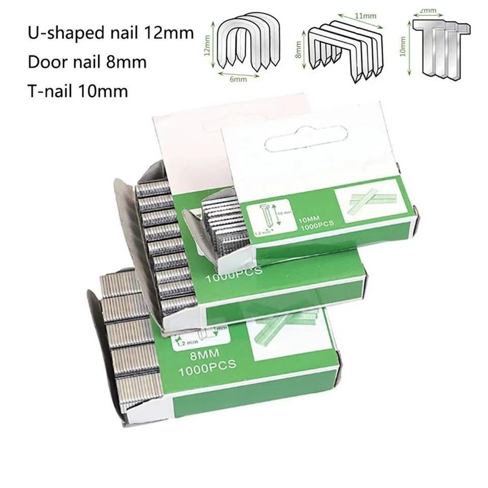 

1000Pcs U/ Door /T Shaped Nail Shaped Stapler Manual Nail Gun Shaped Parts For Wood Furniture Processing Tools Accessories