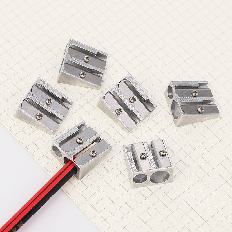 

1PCS Metal Bevel Pencil Cutter Efficient Creative Pen Planer Double Hole Pencil Sharpener School Supplies Student Stationery