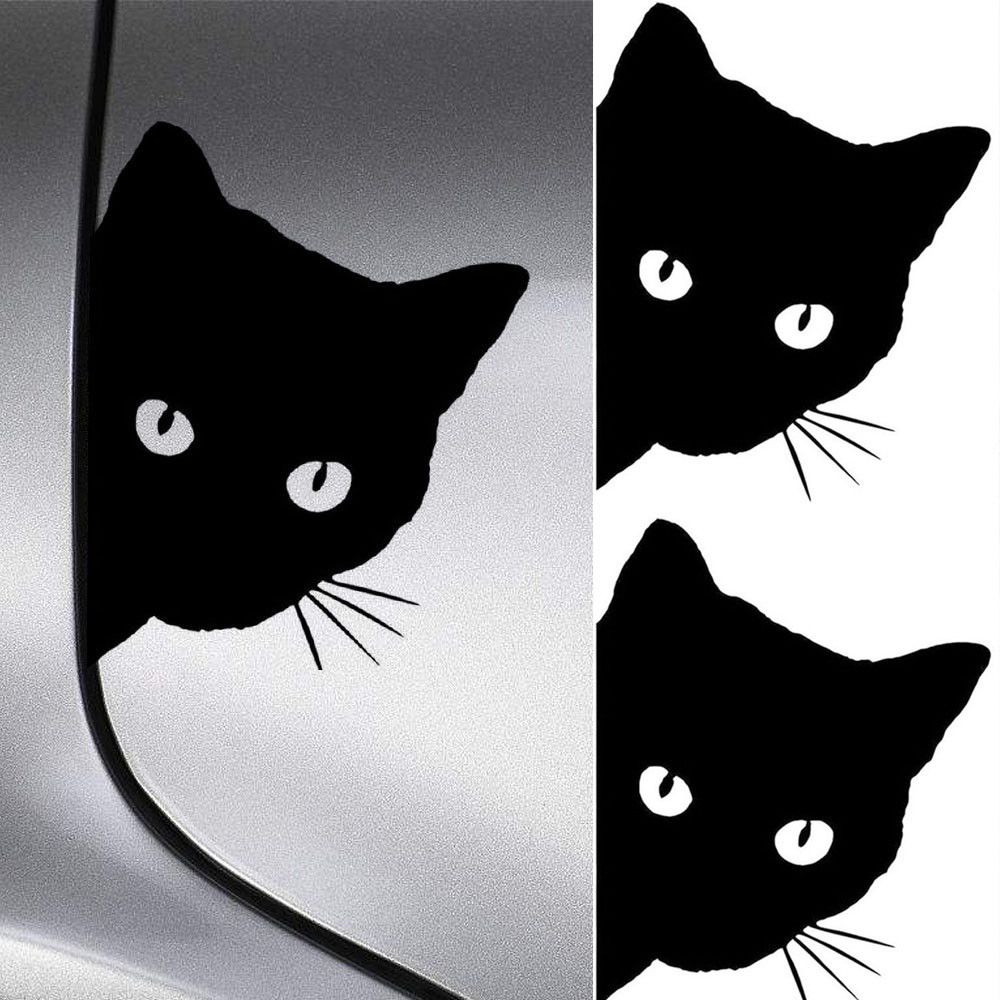 

Car Black Cat Peeking Stickers Funny Vinyl Decal Car Sticker Decoration Decals 15*12cm 1/2pcs