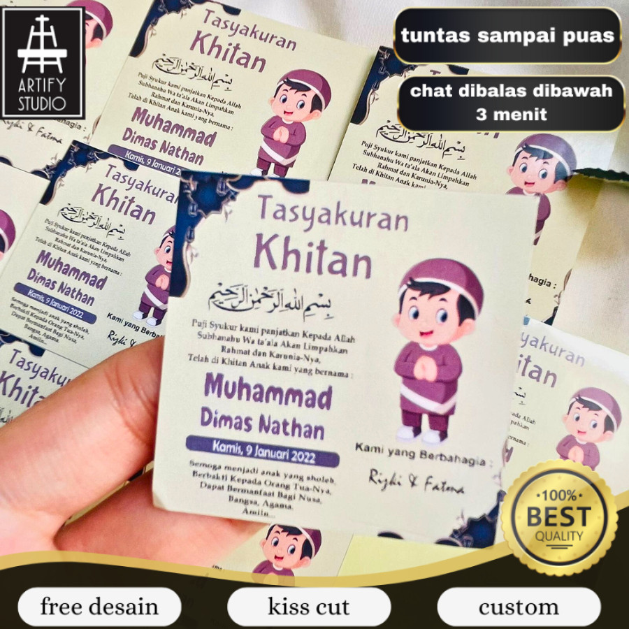 

Artify 7-11 Stiker Tasyakuran Walimatul Khitan anak kotak Murah Tempel Box Nasi Tinggal Tempel