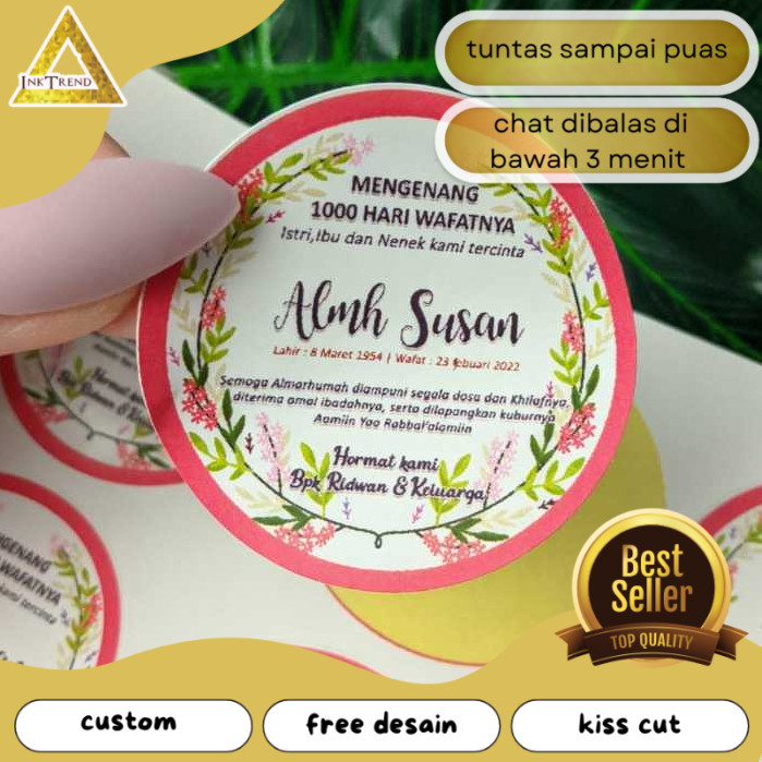 

INKA 2-4 Stiker Haul Tahlil Pengajian Mengenang Wafatnya 40 100 1000 Hari Tahlilan Sticker