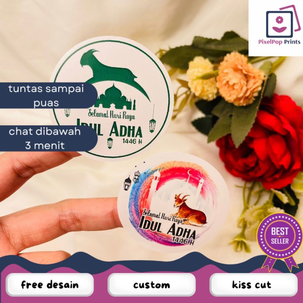 

Opikapip 2-4 Sticker Hampers Eid Bulat Sticker Selamat Hari Raya Idul Adha Free Desain Custom