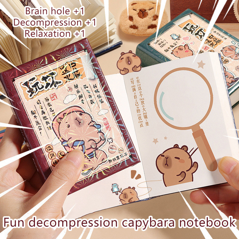 

Creative Cute Capybara Notebook School Office Supplies Cartoon Funny Student Decompression Notepad Gifts