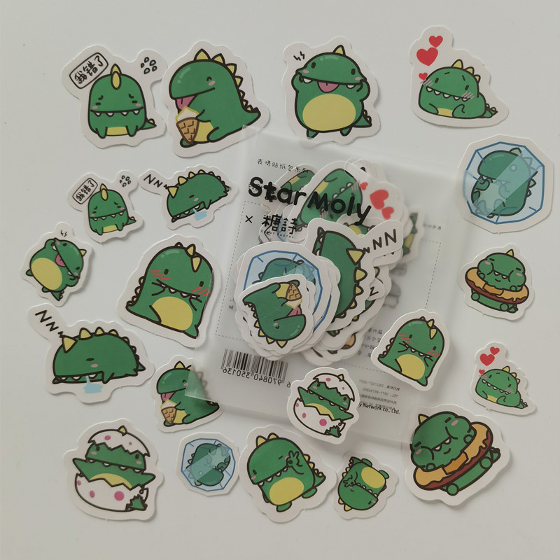 

40pcs Kawaii green dinosaur Decorative cartoon animals Stickers Scrapbooking Label Diary Album Stationery Art Journal Planner