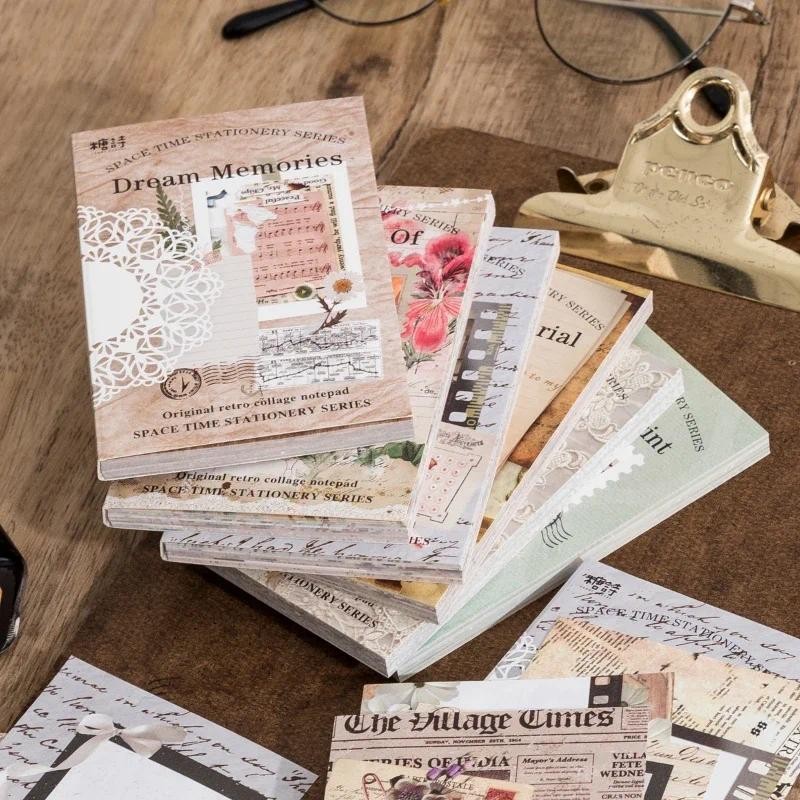 

Journamm 60pcs/pack Vintage Materials Message Memo Paper School Collage Stationery DIY Photo Album DIY Scrapbooking Notes Paper