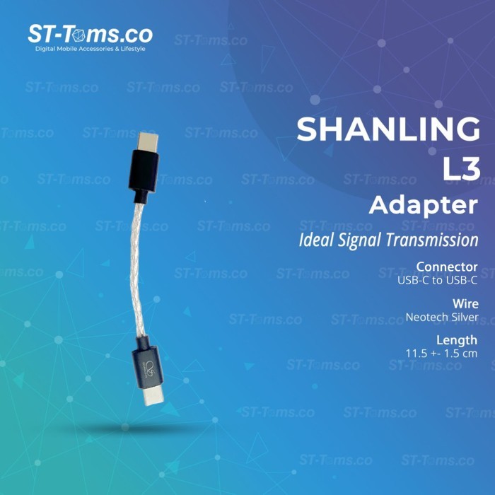 Shanling L3 / L 3 USB-C to USB C OTG DAC Adapter Cable 8 Core Neotech Silver Cable