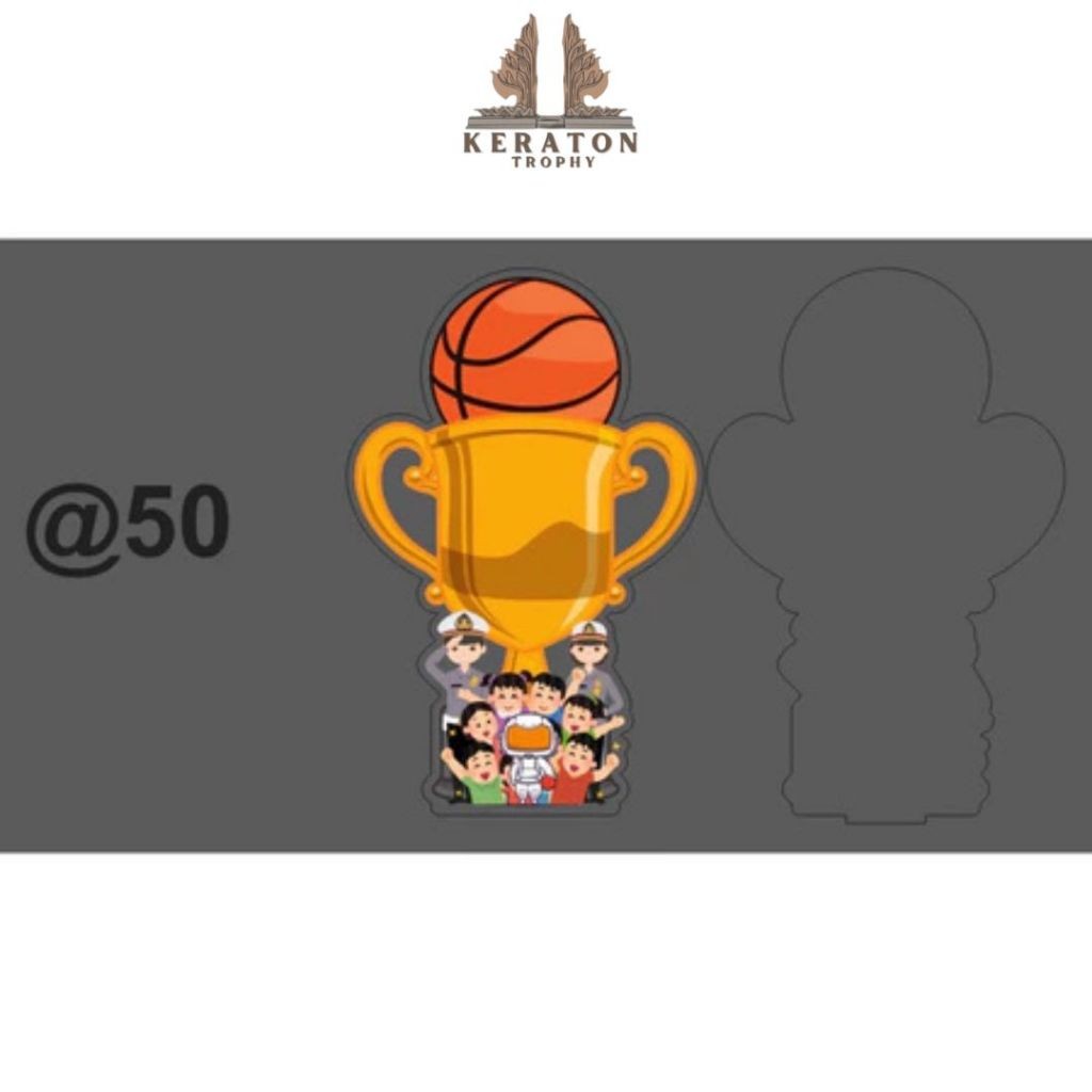Piala Basket Akrilik Custom Tebal 3mm