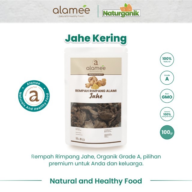 

ALAMEE Jahe Iris Kering Dried Ginger Rempah Rimpang Organik Alami Spice 100gr Naturganik