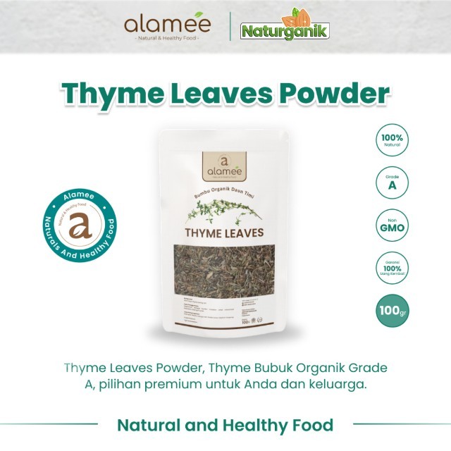 

ALAMEE Thyme Kering Organik Daun Timi Bumbu Dapur Garnish Dried Leaves Murni Asli Seasoning 100 Gram Naturganik