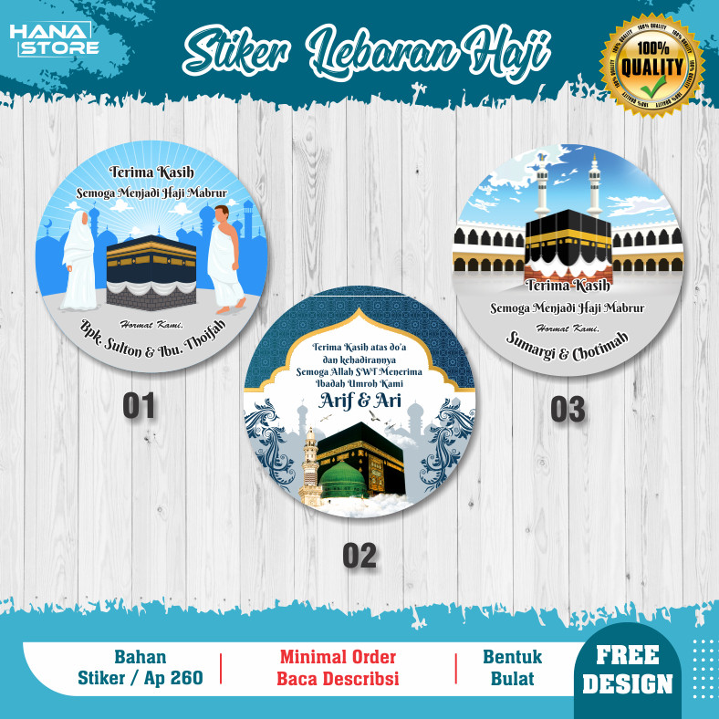 

Stiker Bulat Nasi Box Tasyakuran Haji / HangTag Bulat Nasi Box Tasyakuran Haji Umrah / Umroh
