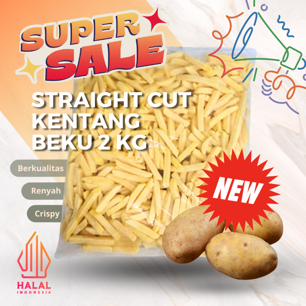 

KENTANG GORENG BEKU POLOS STRAIGHT CUT 2 KG