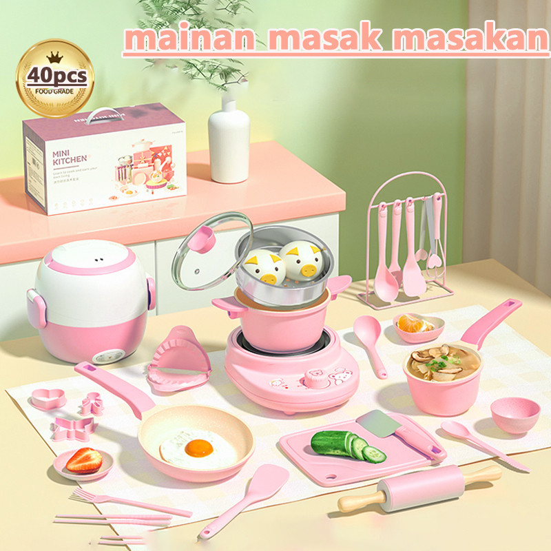 Mini Kitchen Real Memasak Set Dapur Teka -teki Set Hadiah Ulang Tahun Anak