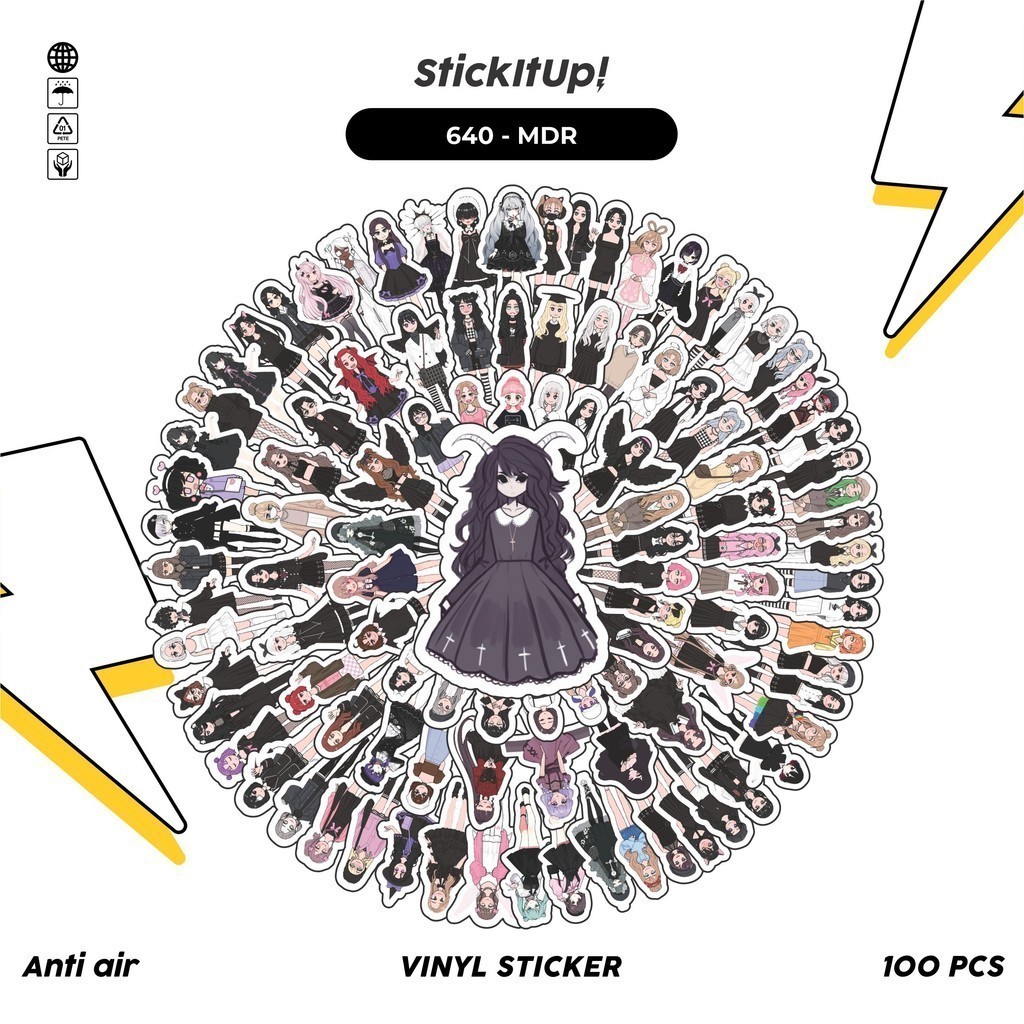 

COD 100 Pcs Stiker Pack Modern Domi GIrls Lucu Aesthetic Vynil Waterproof untuk Freebies Sticker Buku Journal Casing HP Laptop