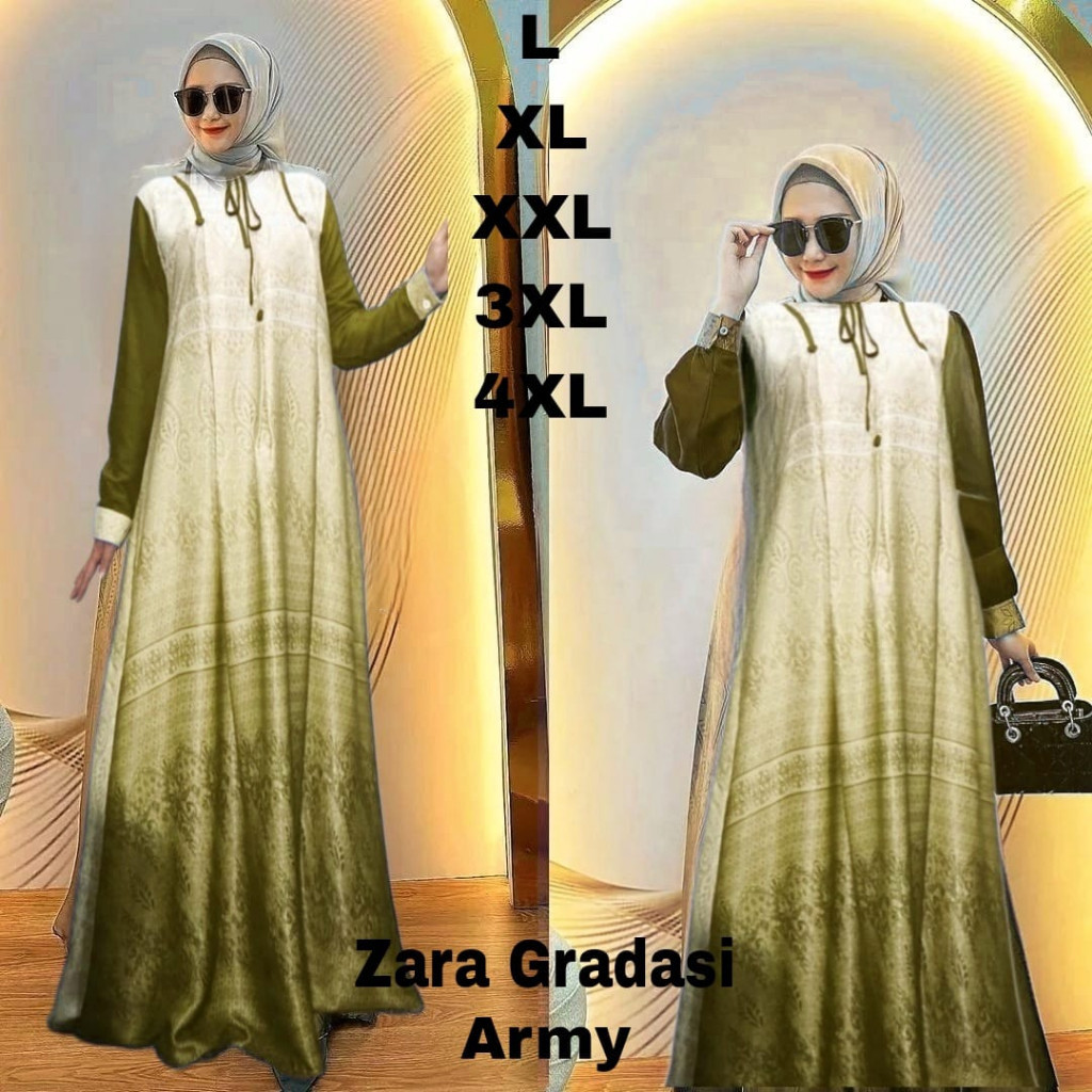 SALE Gamis Terpopuler Tahun Ini Gradasi 2 Warna Size L XL XXL XXXL 4XL
