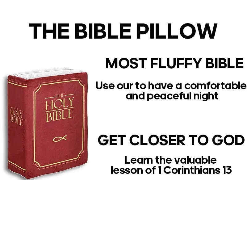 La almohada de la Biblia-máxima Fluffiness, tan cómoda, aprender la verdadera lección de 1Corinthian