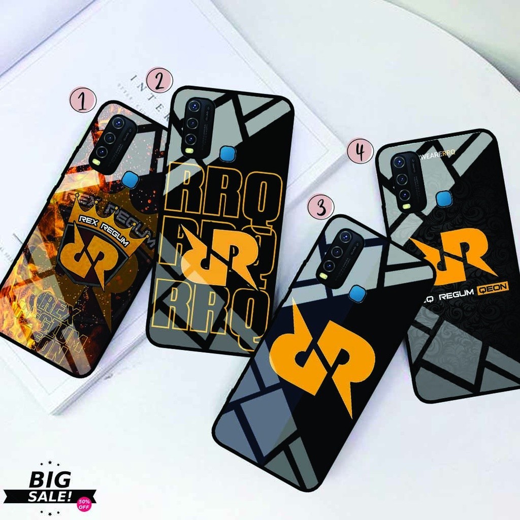 LIGHT CASE Casing Back Case Glass RRQ Premium Quality Case Kaca Vivo Y30 Y12 Y15 Y17 Y12S Y20 Y50 V1