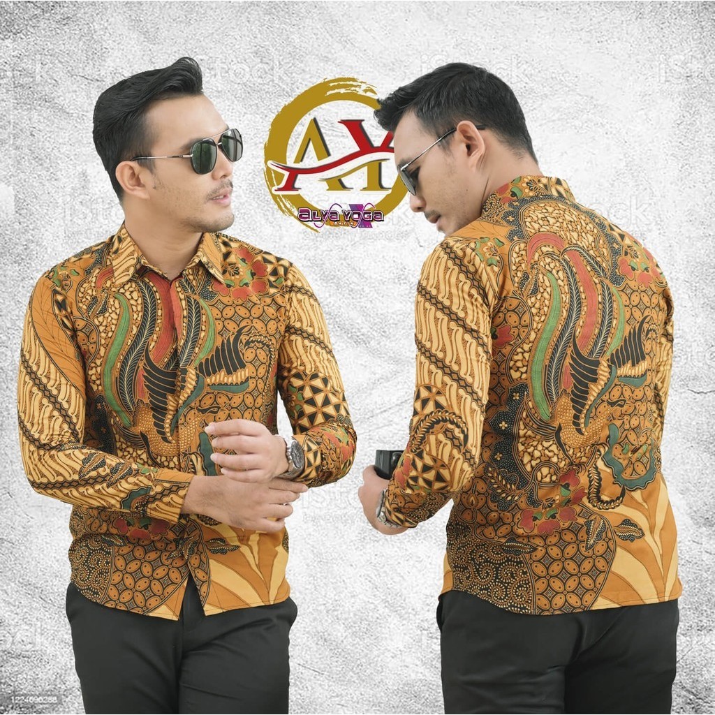 Kemeja Batik Tulis Kombinasi Kemeja Batik Slimfit Batik Pria Dewasa Mewah