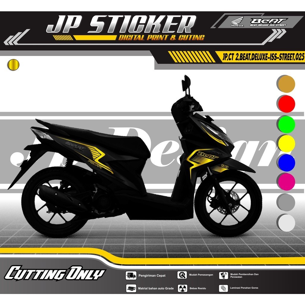 Sticker BEAT DELUXE ISS STREEET - Stiker Striping Cutting Body HONDA BEAT DELUXE-ISS-STREET 2020 202