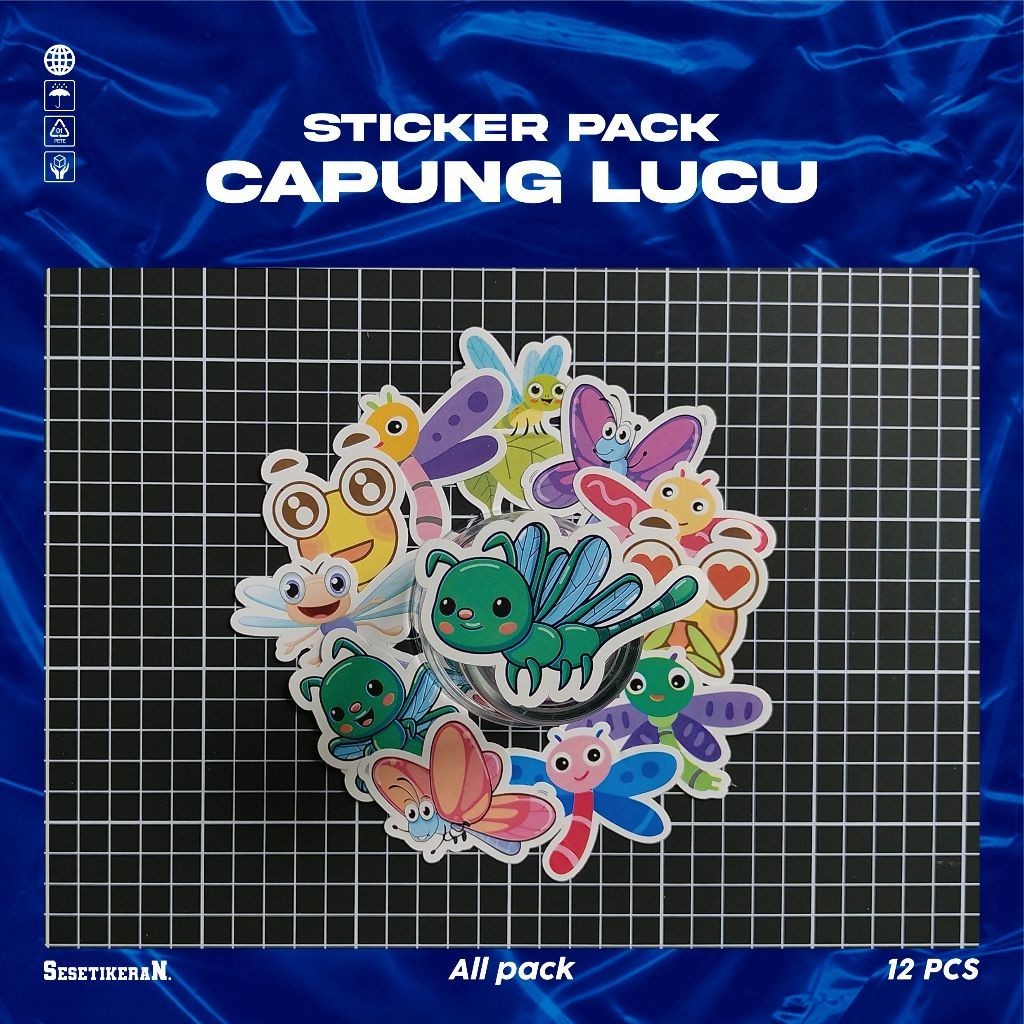 

COD✨ Sesetikeran Stiker Pack Capung Lucu Untuk Koper Laptop Skateboard