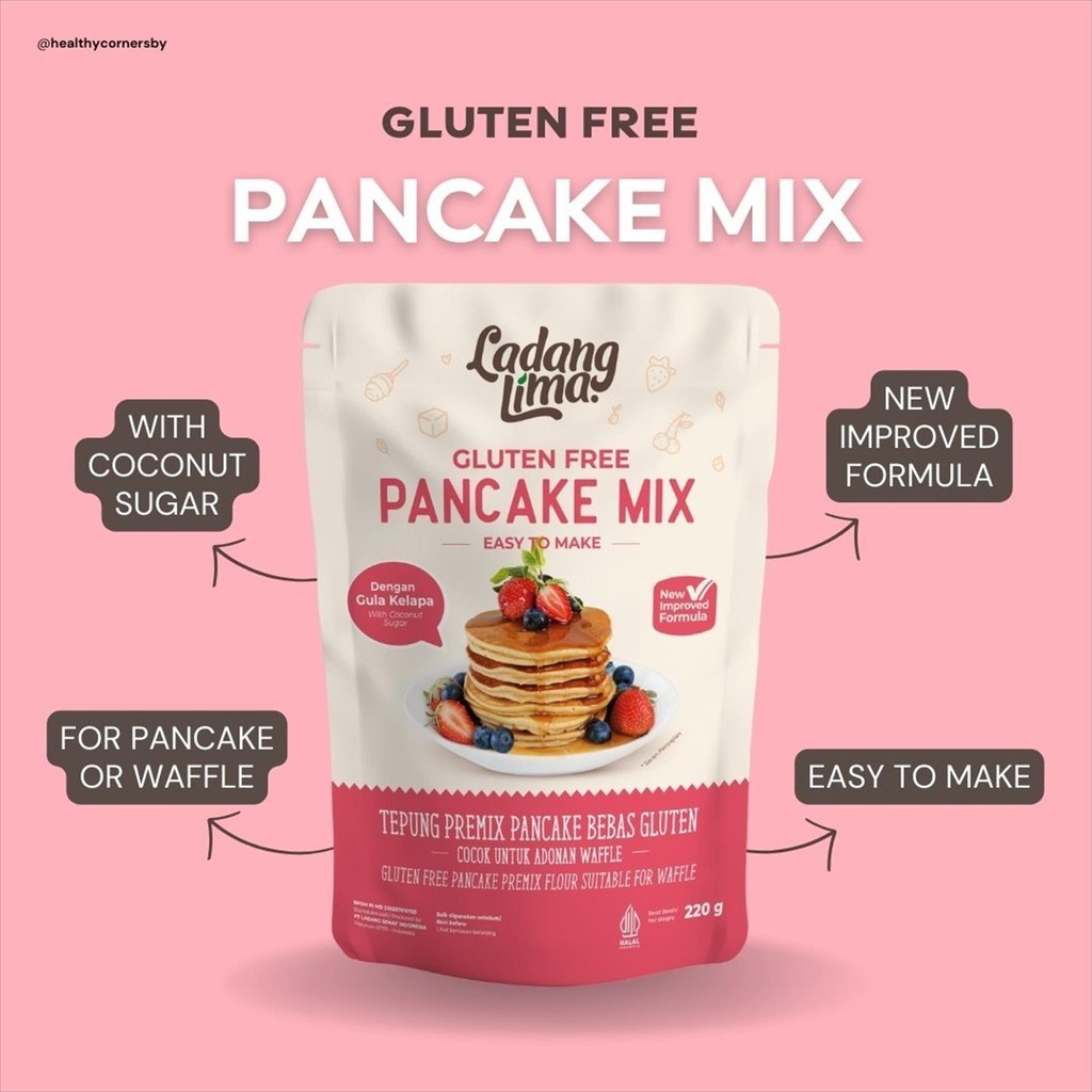 

Ladang Lima - Tepung Pancake Mix Gluten Free (220 gr) Tepung Wafel