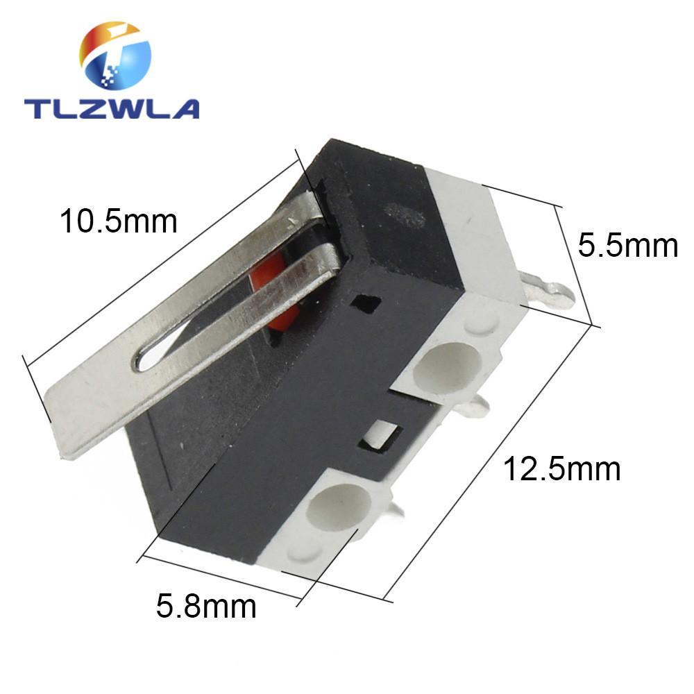 100Pcs Limit Switch Push Button Switch 1A 125V AC Mouse Switch 3Pins Micro Switch