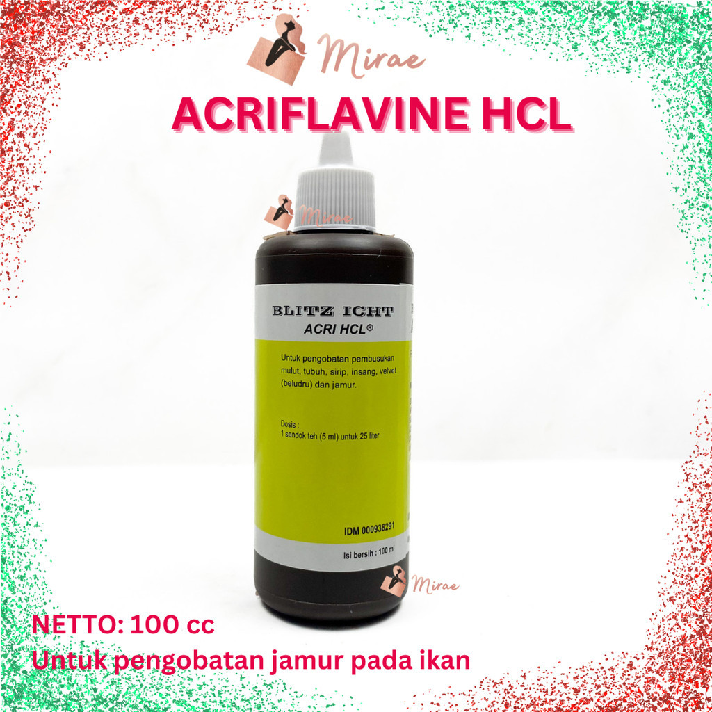 Acriflavine HCL BPC CAIR 100ml Obat Ikan Pembusukan Insang Jamur Infeksi Kulit Velvet HCL BPC 100cc 