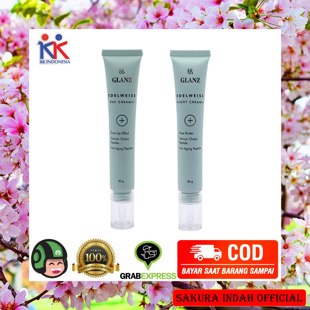 Glanz Edelweiss Day Cream Night Cream KK Indonesia Original Krim Wajah Siang Malam Melembabkan Dan M