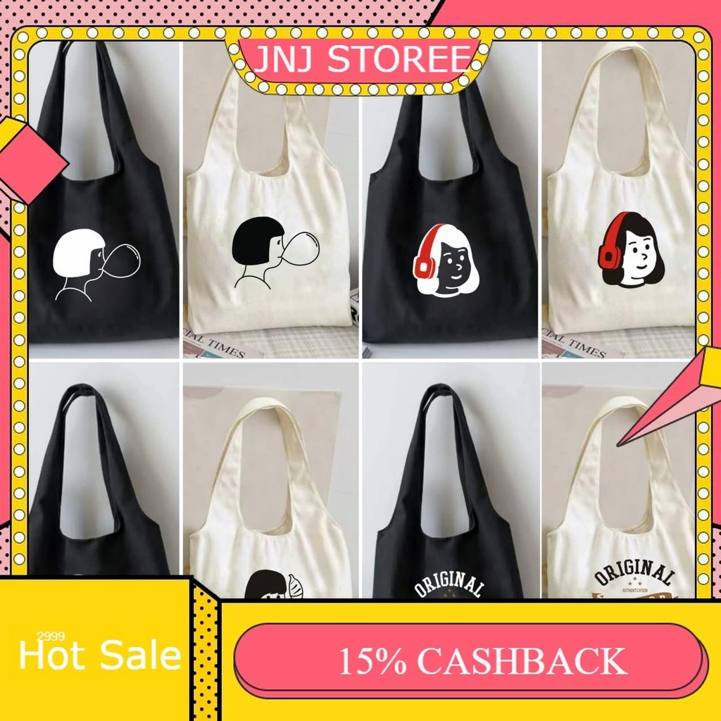 5.5 BIG SALE [PAKAI PEREKAT] TOTEBAG WANITA KOREAN STYLE TOTEBAG KANVAS AESTHETIC TOTEBAG VINTAGE