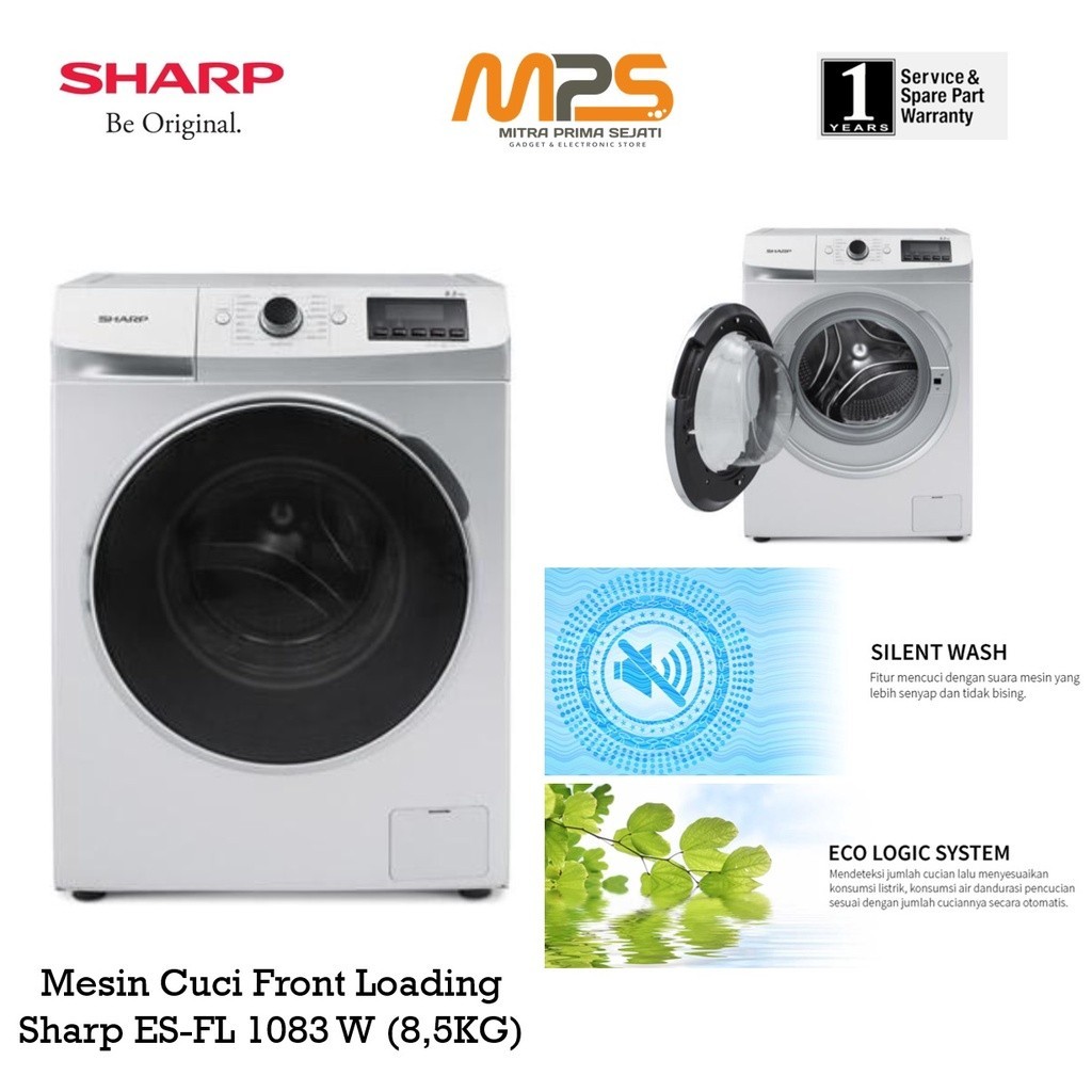 Mesin Cuci Front Loading Sharp ESFL1083 (8,5 KG)