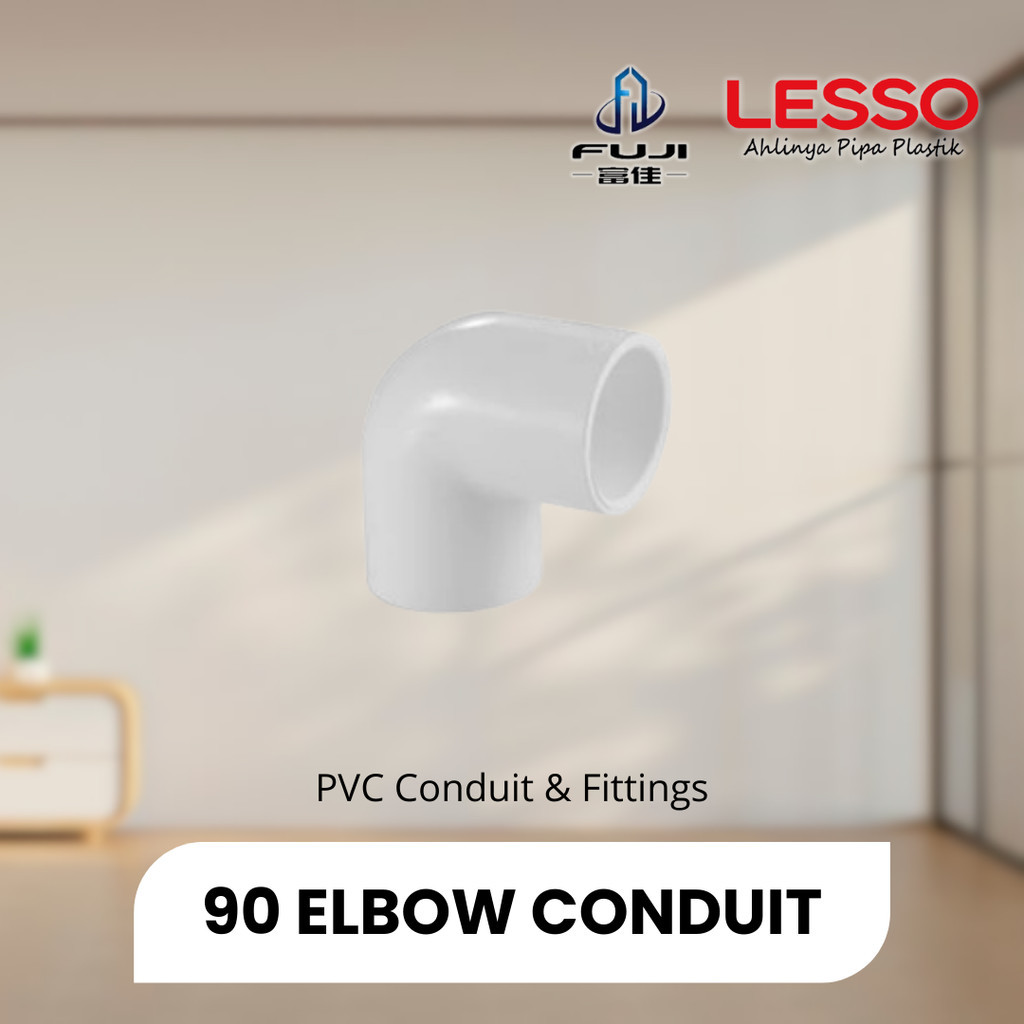 Lesso PVC Conduit 90° Elbow Sambungan Pipa Elbow - 20mm