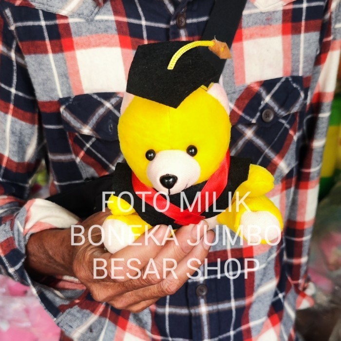 BONEKA TEDDY TEDY BEAR BERUANG TOGA TOPI GRADUATION WISUDA KUNING KJ
