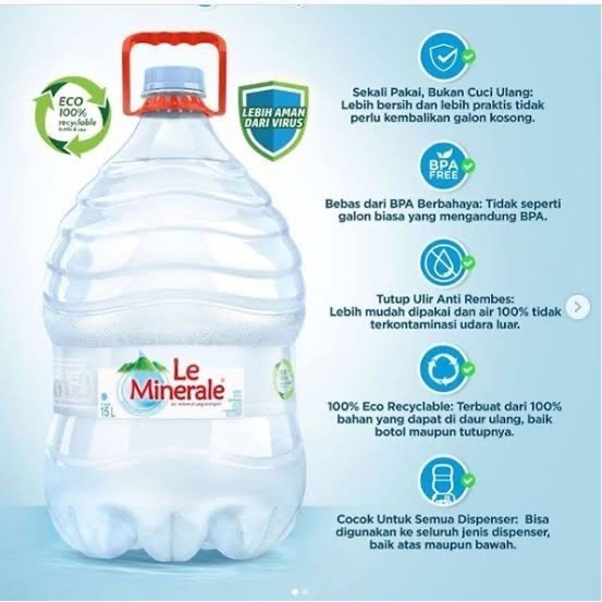 

Le minerale galon 15liter khusus grab & gojek