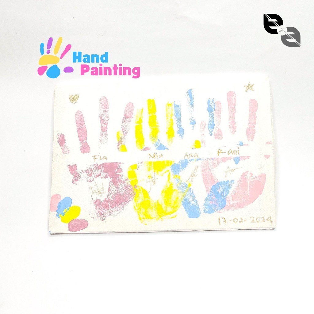

1 Set Canvas Hand Painting DIY Kit 4 Warna Cat Untuk Lukis Tangan Bareng Ayang Bestie Kanvas Couple