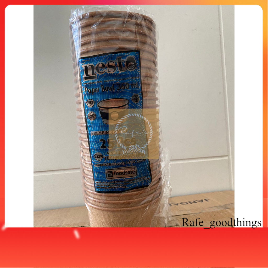 (KRAFT) PAPER BOWL COKLAT 360ml / 500ml TEMPAT RICE BOWL