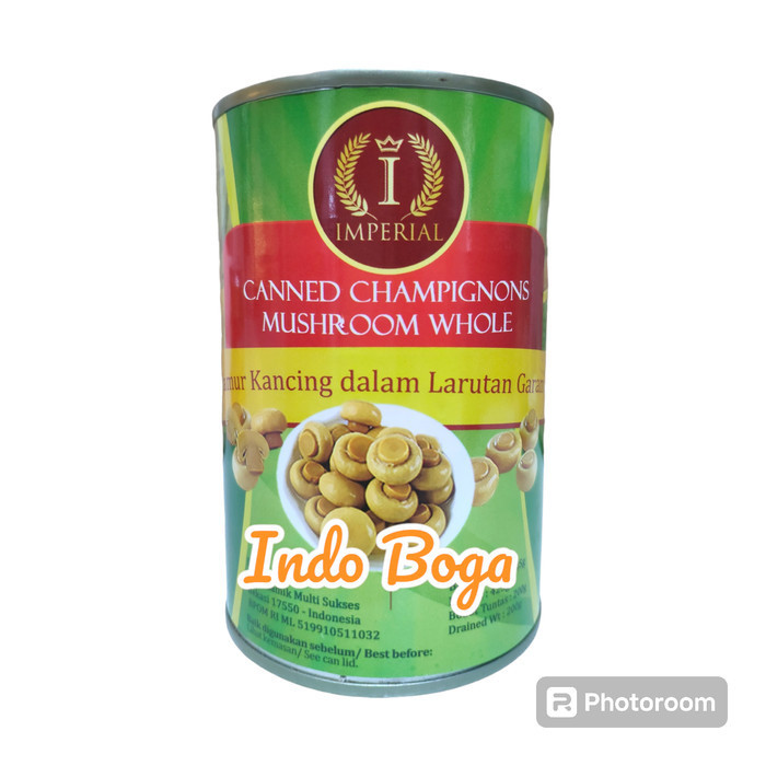 

Imperial champignons mushroom whole 425gr / Imperial Jamur kancing