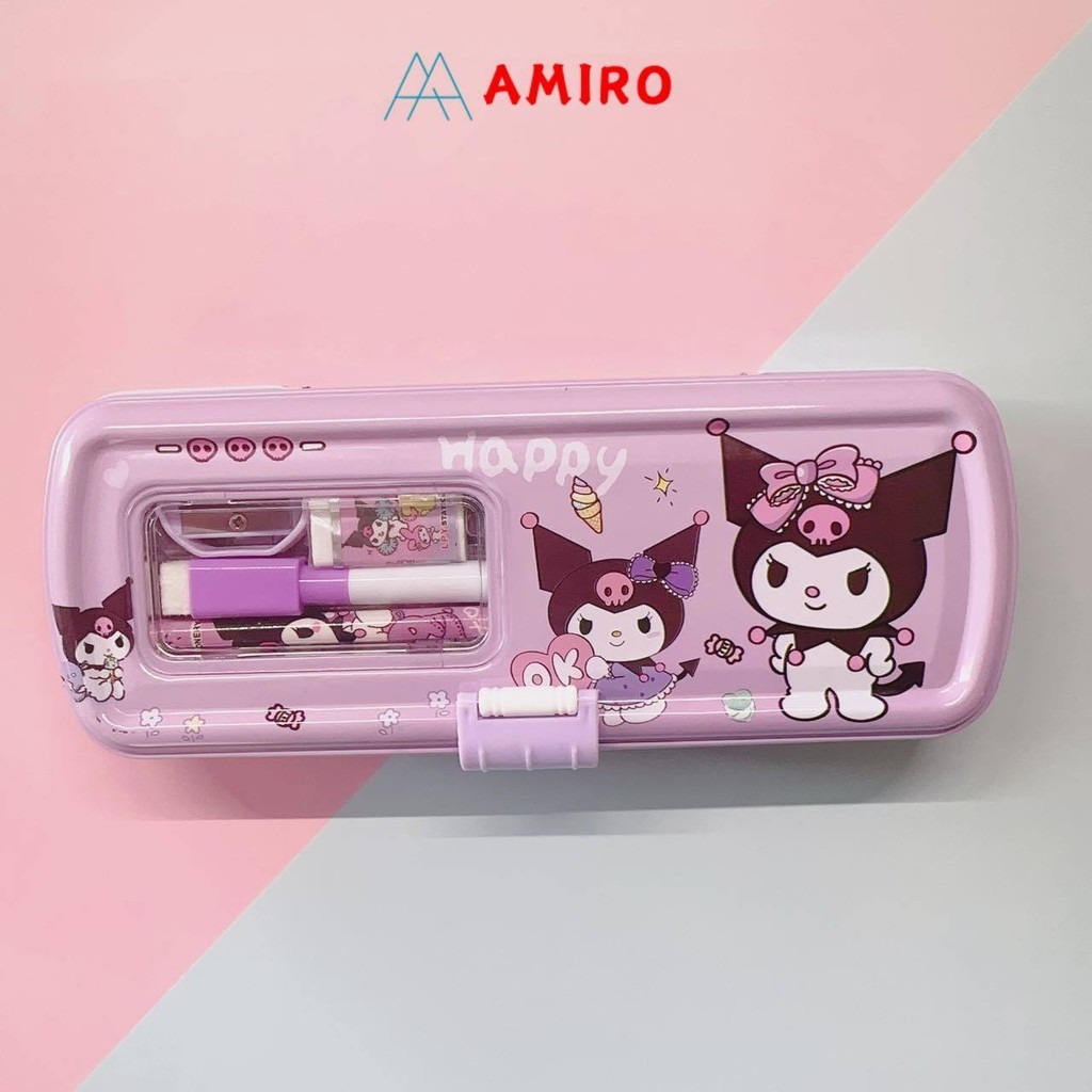 

4ds! Pensil Case Kaleng Rantang 3 Susun / Kotak Pensil Sleting Ada ISI / Tempat Pensil Kaleng White