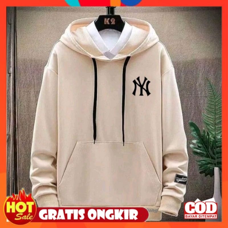 [PREMIUM ORIGINAL] NY SWEATER HOODIE PRIA WANITA TRENDI TERBARU LOGO NY SWEATER HOODIE  BORDIR