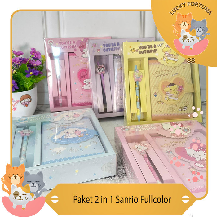 

TX Paket alat tulis 2 in 1 Gambar Sanrio Buku Tulis + Pulpen 2 in 1Sanrio - Pink Melody