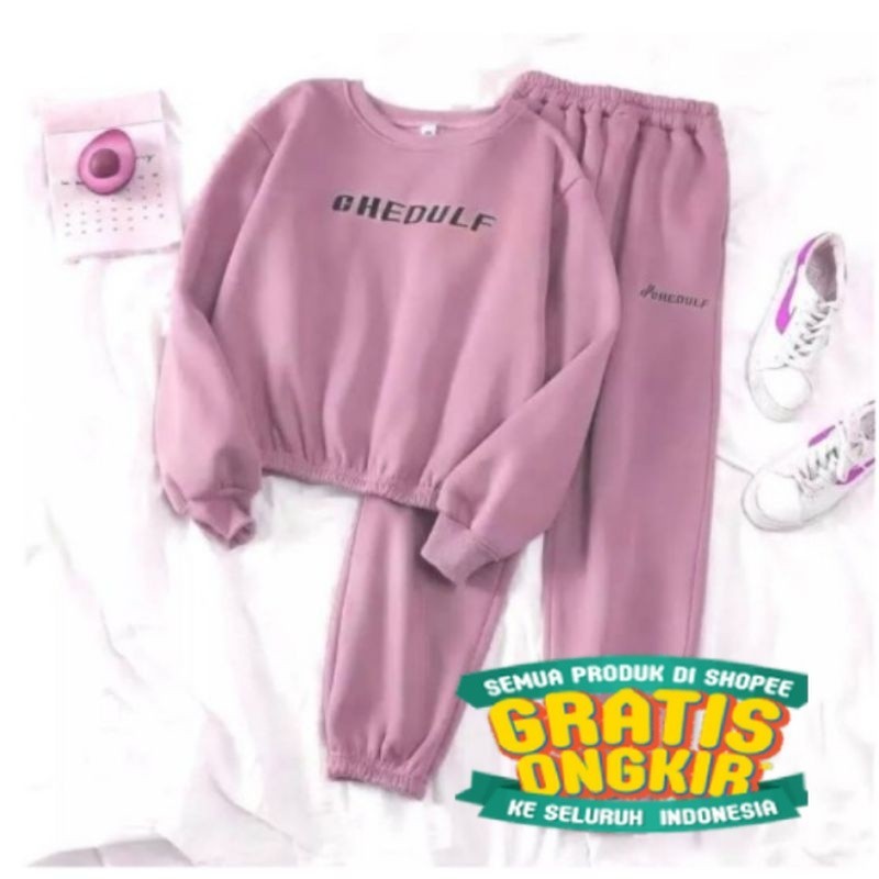 Stelan sweater GHEDULF( atasan+celana)/Setelan wanita/setelan sweater wanita/ Menyala