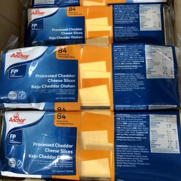 

[Promo]Best keju anchor slice cheddar orange 84 pcs
