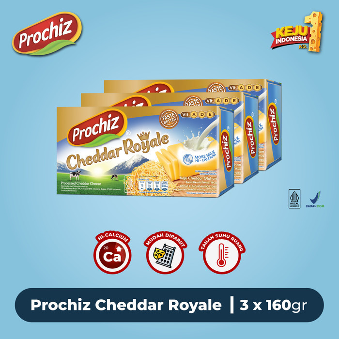 

Sale[New] Keju PROCHIZ Cheddar Royale 160 gr Triple Pack